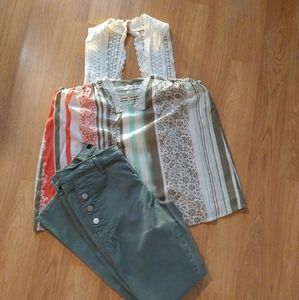 CAbi  Whisper Gauze Crochet  Top